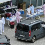 Pruebas PCR en el Hospital de Eibar en el País Vasco en emergencia sanitaria.