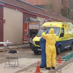 Foto de ambulancias. técnicos de emergencias sanitarias