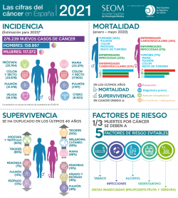 infografia de la SEOM sobre los casos de cáncer