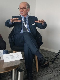 El profesor Alberico Catapano en la rueda de prensa de Daiichi Sankyo en el Congreso de la EAS en Mannheim