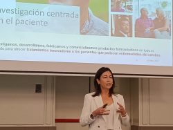 Eva Perea, Business Unit Director en Lundbeck Iberia en la presentación del Seminario sobre depresión