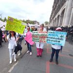 Sindicato Nacional de Trabajadores del la Secretaría de salud se manifiestan en el Estado de México.